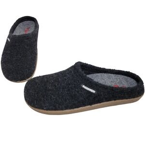 GIESSWEIN Womens Veitsch Anthracite Black Virgin Wool Slipper Clog Sz 39 EU 8 US